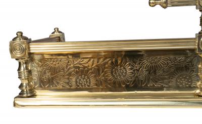English Aesthetic Movement Brass Fire Fender