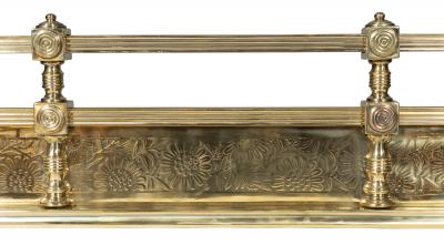 English Aesthetic Movement Brass Fire Fender