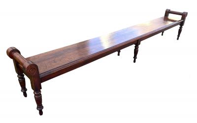 English Aesthetic Movement Mahogany Hall Bench