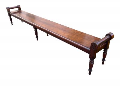 English Aesthetic Movement Mahogany Hall Bench