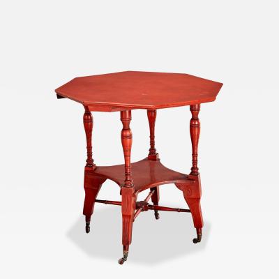 English Aesthetic Red Lacquered Table