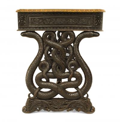 English Anglo Indian Rosewood and Padouk Writing Table