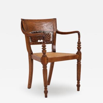 English Anglo Indian Teak Arm Chair