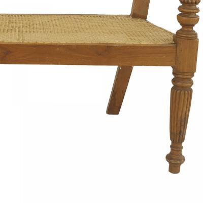 English Anglo Indian Teak Sunburst Loveseat