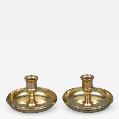 English Antique Campaign Travel Candlesticks