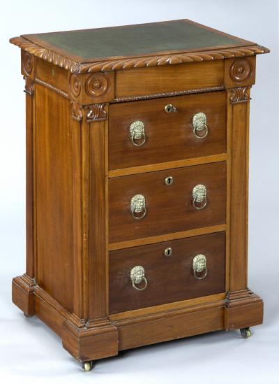 English Antique Late Regency Library Cabinet Desk