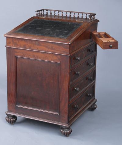 English Antique Late Regency Period Davenport Desk