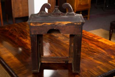 English Antique Red Chinoiserie Six Bell Hanging Wall Clock ca 1830