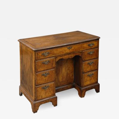 English Antique Walnut Ladies Kneehole Desk