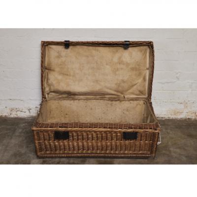 English Antique Wicker Trunk