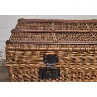 English Antique Wicker Trunk