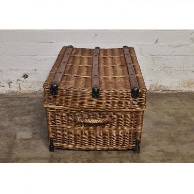 English Antique Wicker Trunk