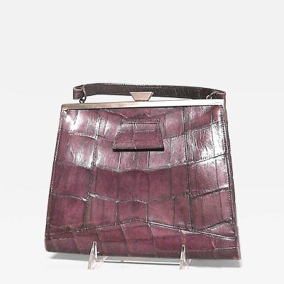 English Art Deco Crocodile Handbag