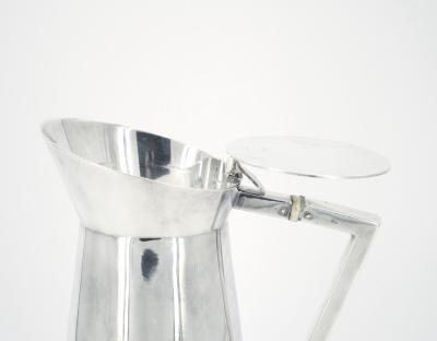 English Art Deco Period Silver Plate Water Jug or Chocolate Pot