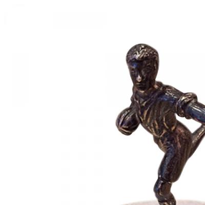 English Art Deco Silver Football Player
