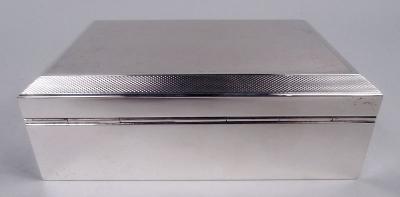 English Art Deco Sterling Silver Box 1957