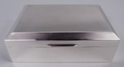 English Art Deco Sterling Silver Box 1957