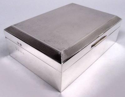English Art Deco Sterling Silver Box 1957