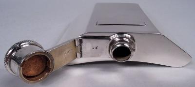English Art Deco Sterling Silver Flask 1947
