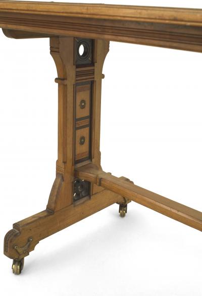 English Arts Crafts Elm Wood Desk