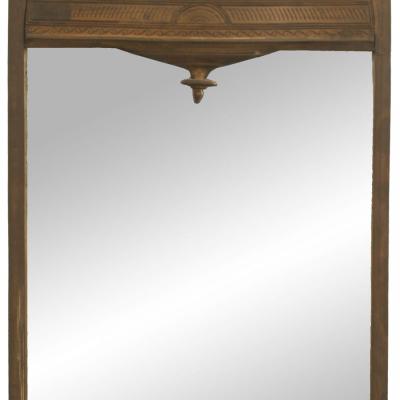 English Arts Crafts Patinated Iron Floral Design Wall Mirror
