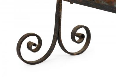 English Arts Crafts Style Wrought Iron and Pressed Copper Fire Screen