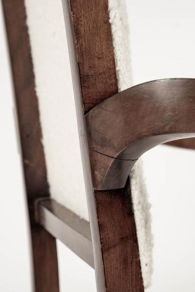 English Arts and Crafts Brown Walnut Armchair attributed to JS Henry