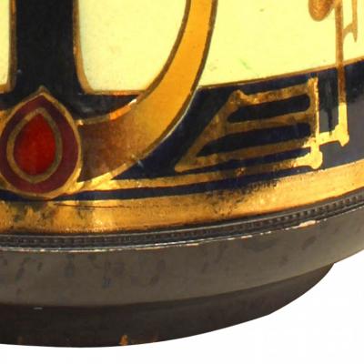 English Arts and Crafts Ceramic Gilt Pot