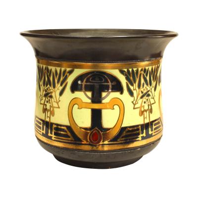 English Arts and Crafts Ceramic Gilt Pot