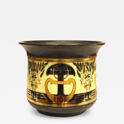 English Arts and Crafts Ceramic Gilt Pot