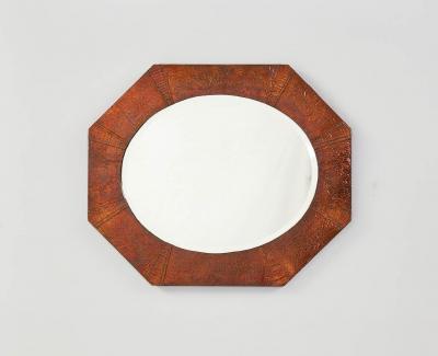 English Arts and Crafts Octagonal Copper Mirror