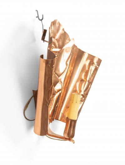 English Arts and Crafts Secessionist Style Copper Wall Sconces