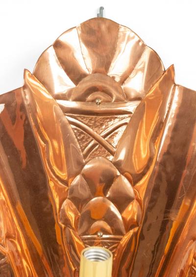 English Arts and Crafts Secessionist Style Copper Wall Sconces
