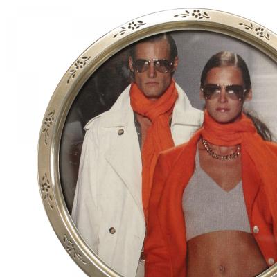 English Arts and Crafts Silver Round Picture Frame