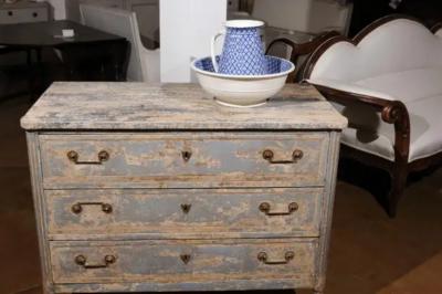 English Blue and White Brown Westhead Moore Co Valletta Pattern Washbasin