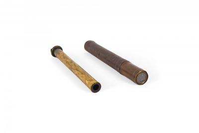 English Brass Leather Hand Held Telescope