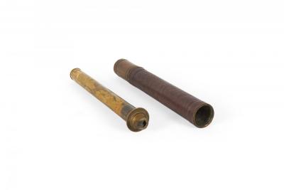 English Brass Leather Hand Held Telescope