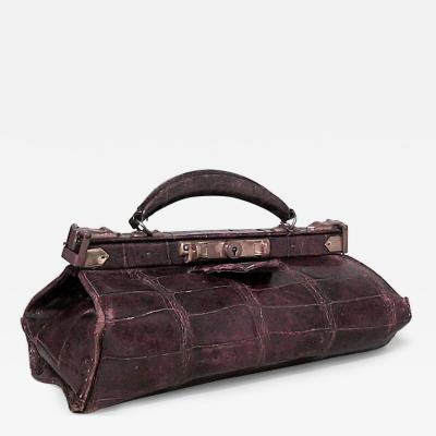 English Brown Crocodile Handbag