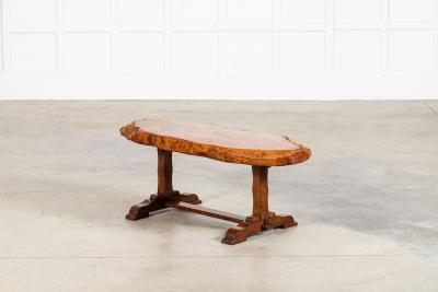 English Burr walnut Oak Coffee Table