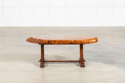 English Burr walnut Oak Coffee Table