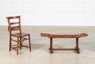 English Burr walnut Oak Coffee Table