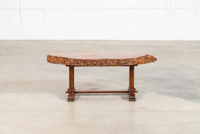 English Burr walnut Oak Coffee Table