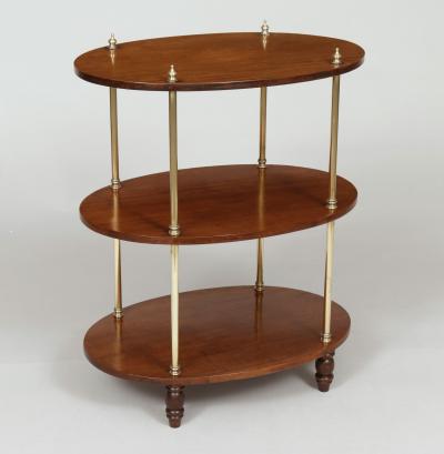 English Campaign Three Tier Stand or Side Table