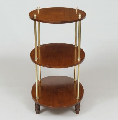 English Campaign Three Tier Stand or Side Table