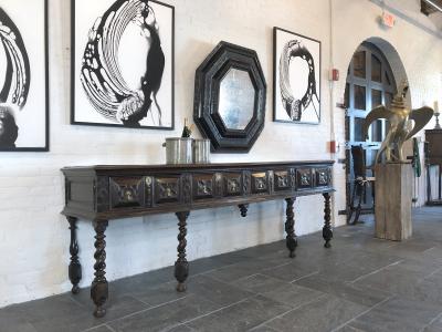 English Charles II Oak Long low Dresser Sideboard ca 1670