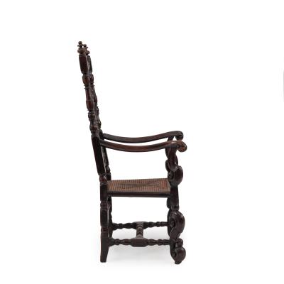 English Charles II Walnut Arm Chair