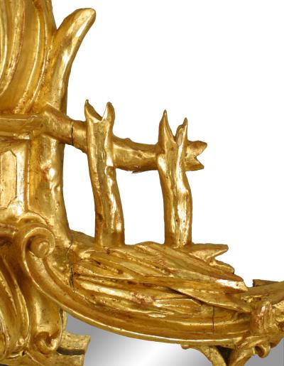 English Chinese Chippendale Gilt Wood Johnson Mirror