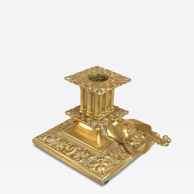 English Chinese Chippendale Style Brass Candlestick