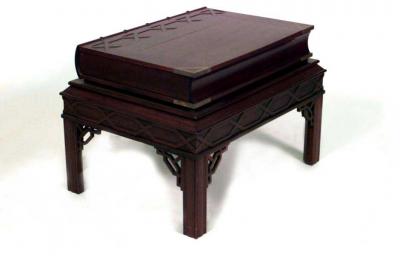 English Chinese Chippendale style mahogany book form end table