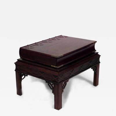 English Chinese Chippendale style mahogany book form end table